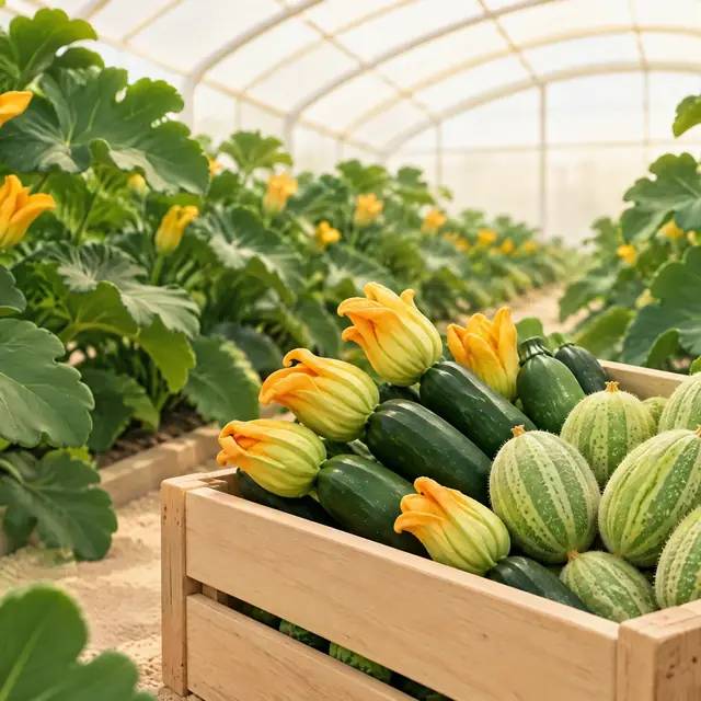 Zucchine e caroselli in serra