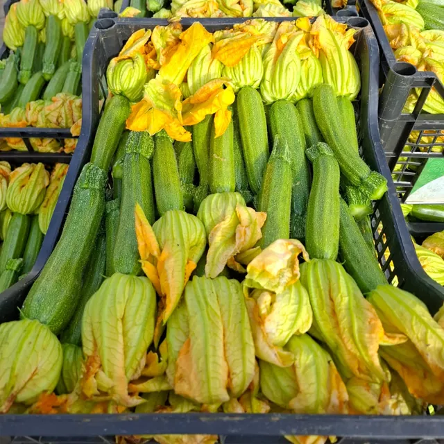 Zucchine con il fiore in cassa